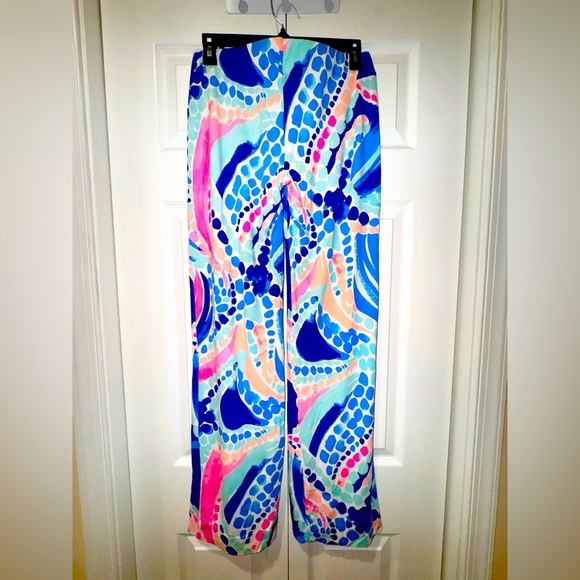 Lilly Pulitzer Ocean Jewels Georgia May Palazzo Pants Size S. VGUC - Picture 2 of 11